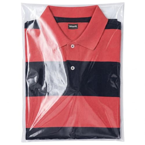Wowfit 100 CT 10x13 Self Sealing Clear Shirt Bags for Small Business - size: 10x13 Inch (Pack of 100)