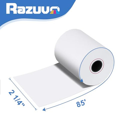(50 Rolls) 2 1/4 X 85 Thermal Receipt Paper Rolls- Fits All Pos Cash Registers, For Clover POS Cash Register Printers-Premium Quality German Paper - size: 50 Rolls- 2 1/4 x 85 thermal paper