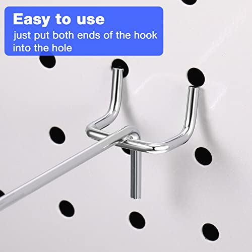 Moxweyeni 6 Inch 100 Pcs Pegboard Hooks Peg Board Stainless Steel Hangers - size: 6 Inch