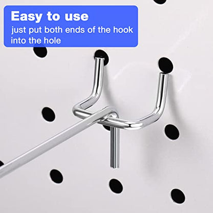 Moxweyeni 6 Inch 100 Pcs Pegboard Hooks Peg Board Stainless Steel Hangers - size: 6 Inch