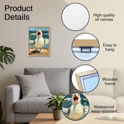 Seagull Rustic Coastal Wooden Box Sign Wall Art 8x12 Inch - color: Beach Seagull