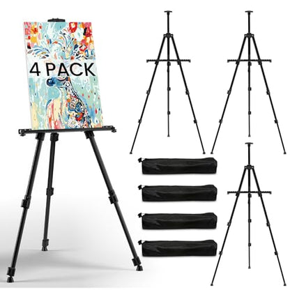RRFTOK 4 Pack 17-66 Inch Art Easel Stand for Painting and Sign, Black - style: 66B 4-Pack