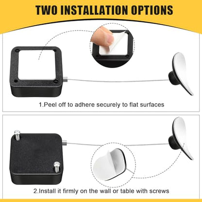 Mimorou 12 Pcs 6.5 ft Retractable Security Cable Lock with Double Sided Adhesive and Screws TV Remote Control Tether Cord Leash Anti Lost Rope Security Lanyard Lock for TV Tablets Showroom