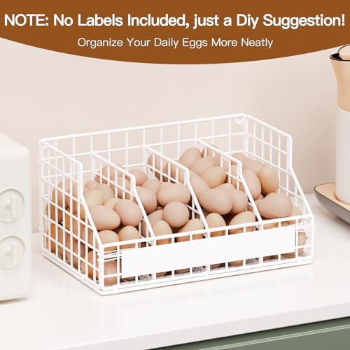 Egg Basket, Stackable Wall Mount Egg Holder Countertop with Weekday Labels - color: White, size: 1-Tier（with DIY labels）