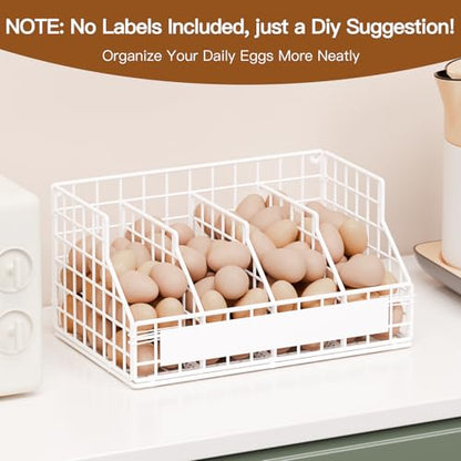 Egg Basket, Stackable Wall Mount Egg Holder Countertop with Weekday Labels - color: White, size: 1-Tier（with DIY labels）