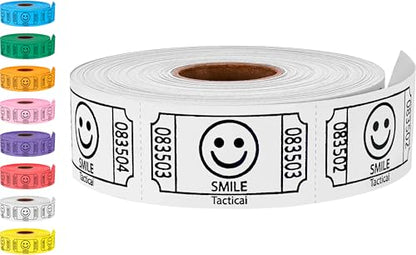 Tacticai 500 Smile Raffle Tickets, Single Roll, White - color: White