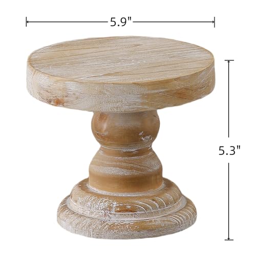 SOFE Farmhouse Wood Risers Display Stands, 5 Inches Tall Display Pedestal - color: Wood