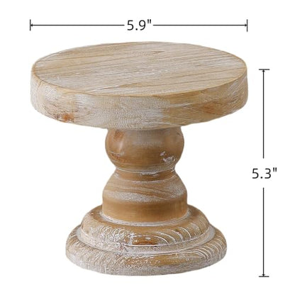 SOFE Farmhouse Wood Risers Display Stands, 5 Inches Tall Display Pedestal - color: Wood