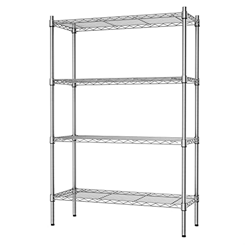 Auslar 4-Tier Heavy Duty Wire Shelving, Adjustable Storage Rack, Chrome - size: 4 Tier