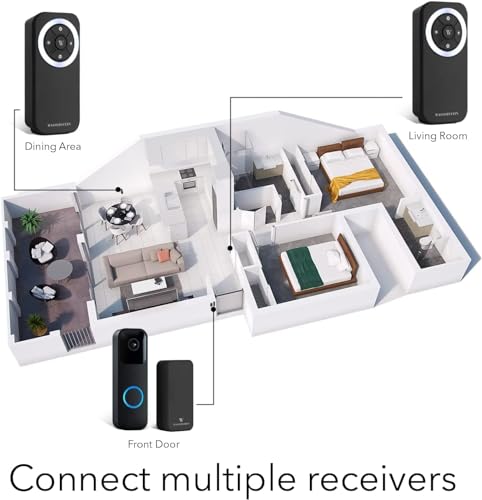 Wasserstein Doorbell Chime - Compatible with Blink Video Doorbell (1-Pack, Black) - color: Black for Blink