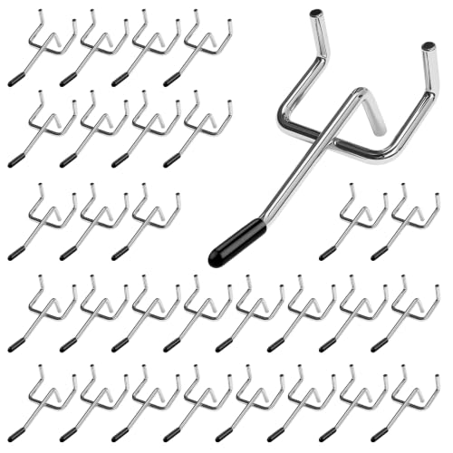 JEAWIWI 30 Pcs Metal Pegboard Hooks, 2 Inch, Fit 1/8 in Pegboard - color: Silver, size: 2in 30pcs