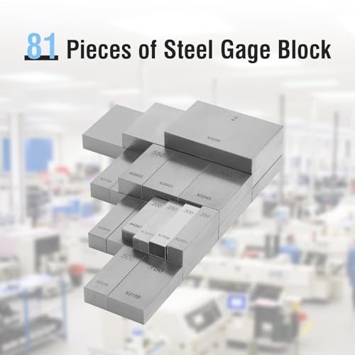 Precision 81-Piece Steel Gauge Block Set, Grade B Accuracy