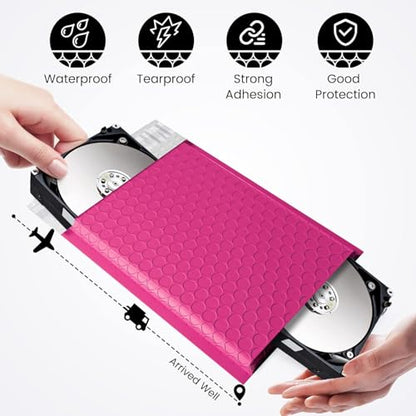 Fuxury Bubble Mailers 6x10" 100 Pack Pink Thick Padded Envelopes - color: Pink, size: 6×10" 100PC