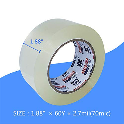 P PERFECTAPE Heavy Duty Packing Tape 12 Rolls, Clear, 1.88" x 60 Yards - size: 12-PACK