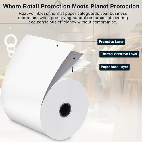 (150 Rolls) Thermal Receipt Paper 2 1/4 x 50 - BPA-Free Credit Card Machine Paper Rolls for POS Systems, Compatible with Square Terminal, Clover Flex and More - size: 150 Rolls- 2 1/4 x 50 thermal paper