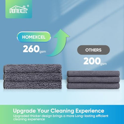 HOMEXCEL Grey Microfiber Cleaning Cloth, Microfiber Towels for Car, 12 Pack - color: Grey
