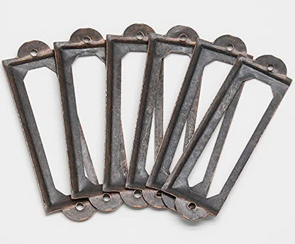 50 PCS Metal Label Holders 60x17mm Red Bronze with Screws - color: Red Bronze, 60x17mm