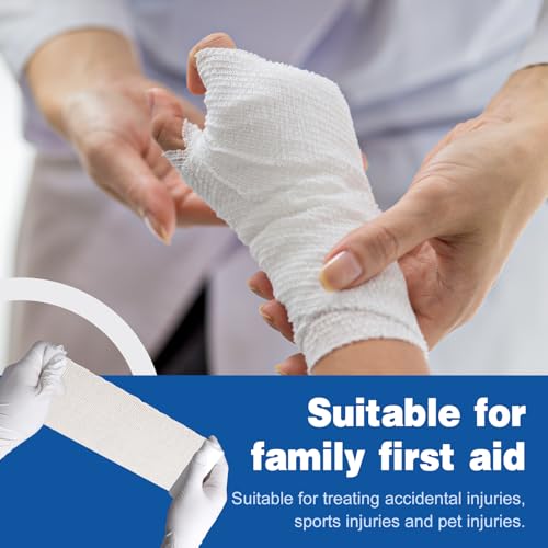 AZEN 100 Pack Gauze Rolls Bandages, 3 in x 4.1 Yards, First Aid Supplies & Premium Medical Supplies, Bandage Wrap Vet Wrap - color: 100p, size: 3IN