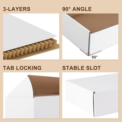 6x4x1 Inches Shipping Boxes Set of 50, White Corrugated Cardboard Boxes, Mailer Boxes for Small Business - size: 6x4x1 Inch