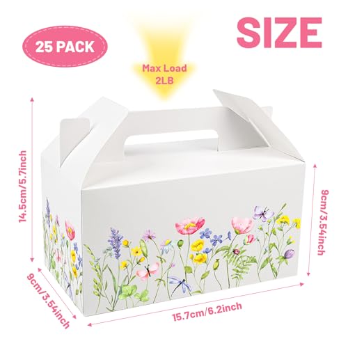 25 PCS Wild Flower Gift Boxes, Spring Party Favor Treat Birthday Candy Box