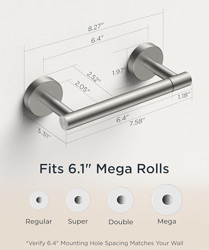 FORIOUS Commercial Toilet Paper Holder Wall Mount Bathroom Tissue Holder - color: Stainless Steel