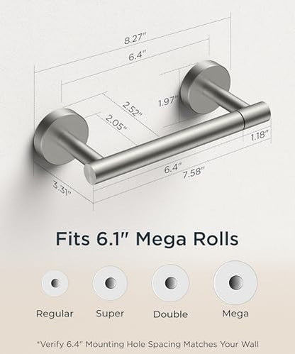 FORIOUS Commercial Toilet Paper Holder Wall Mount Bathroom Tissue Holder - color: Stainless Steel