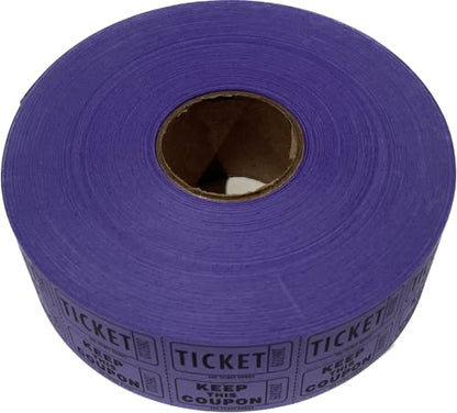 The Ticket Gurus-Raffle Tickets - 4 Purple Rolls of 2000 Double Tickets- 8,000 Total 50/50 Raffle Tickets