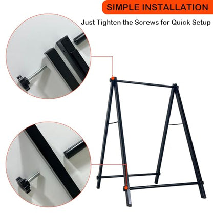 JUST 4 SIGNS Heavy Duty A-Frame Sidewalk Sign Holder for 24×36 Posters Double-Sided Pavement Sign Display – Easy Slide-In Design for Outdoor & Indoor Advertising (1)