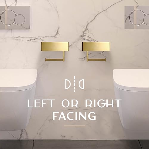 Day Moon™ - Toilet Paper Holder with Shelf & Storage - Wall Mount, Gold - color: Gold
