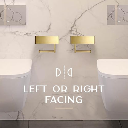 Day Moon™ - Toilet Paper Holder with Shelf & Storage - Wall Mount, Gold - color: Gold