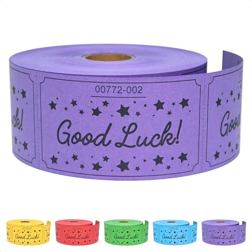 ESSENTIAL 500 Raffle Tickets, Good Luck Raffle Cards - color: Purple, size: 3.5"x2"