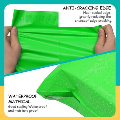 Poly Mailers 10 x 13 Inch, 100 Count, Green 2.4 Mil Self-Seal Bags