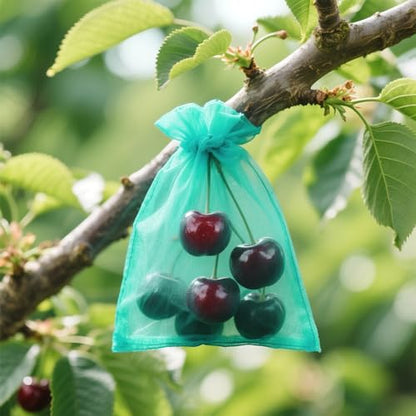 G2PLUS 25PCS Aqua Blue Organza Bags, 5x7 in Sheer Mesh Jewelry Pouches - color: Aqua Blue