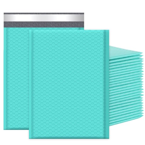 Famagic Bubble Mailers 10.5x16 Inch 25pc Teal Usable 10.5x15 Self Seal Adhesive Padded Envelopes Large Shipping Bags for Jewelry Makeup Supplies - color: Teal, size: 10.5x16 25pcs