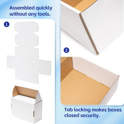 Wowxyz 14x8x5" Shipping Boxes 20 Pack White Corrugated Cardboard Box - size: 14x8x5"