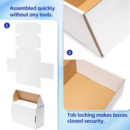 Wowxyz 14x8x5" Shipping Boxes 20 Pack White Corrugated Cardboard Box - size: 14x8x5"