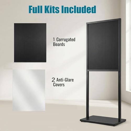 Double Sided Metal Sign Stand, 22x28Inch Black Poster Display Holder - color: Black