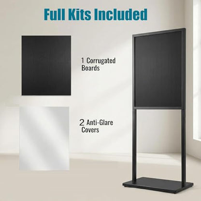 Double Sided Metal Sign Stand, 22x28Inch Black Poster Display Holder - color: Black