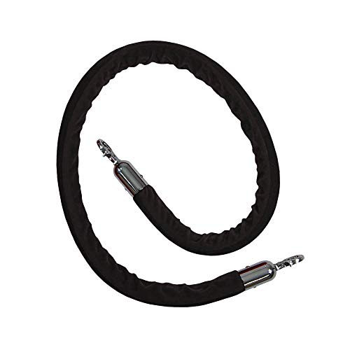 Vispronet Premium Rope Barrier– 39in Tall Stanchion Post with 4.9ft Black Velvet Rope – Includes (6) 3.25ft Tall Poles, (3) Velvet Ropes – 13.5in Diameter Base – Crowd Control Barricade for Events - color: Black, size: 6 Poles
