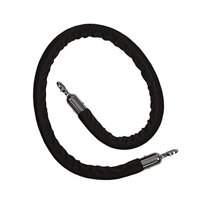 Vispronet Premium Rope Barrier– 39in Tall Stanchion Post with 4.9ft Black Velvet Rope – Includes (4) 3.25ft Tall Poles, (2) Velvet Ropes – 13.5in Diameter Base – Crowd Control Barricade for Events - color: Black, size: 4 Poles