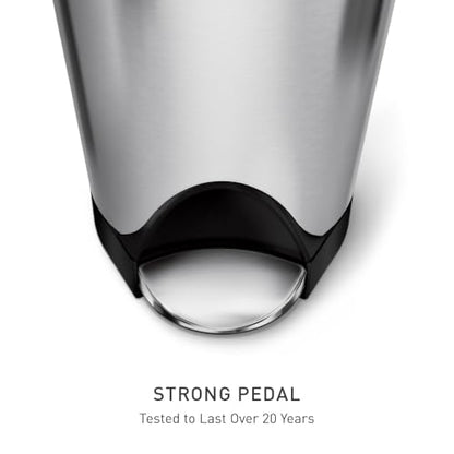 simplehuman 45 Liter / 11.9 Gallon Butterfly Lid Kitchen Step Trash Can, Brushed Stainless Steel - size: 45 liter Brushed