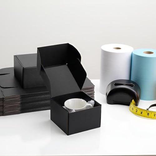 6x6x4 inch Black Shipping Boxes for Small Business- Set of 25 - color: Black, size: 6x6x4