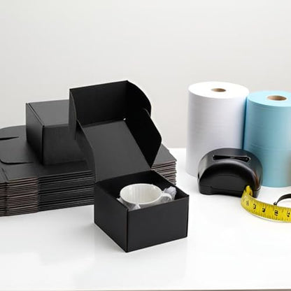 6x6x4 inch Black Shipping Boxes for Small Business- Set of 25 - color: Black, size: 6x6x4