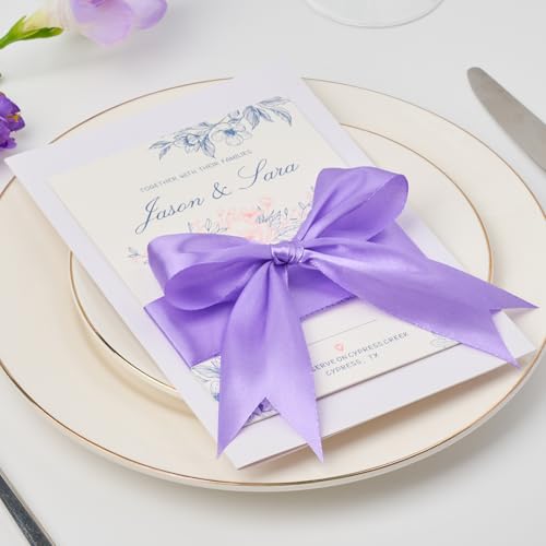 Mauproy Lavender Purple Satin Ribbon, 1-1/2 Inch, 50 Yards - color: Lavender
