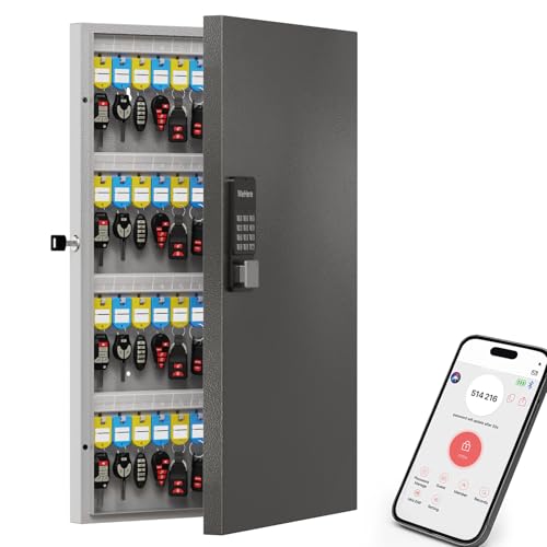 96 Key Lock Box Smart Key Organier Cabinet with Keypad & App for Office - size: 2.3inx16inx25.6in