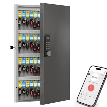 96 Key Lock Box Smart Key Organier Cabinet with Keypad & App for Office - size: 2.3inx16inx25.6in