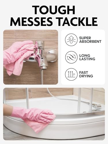 Fantasticlean Microfiber Cleaning Cloth Roll- 30 Sheets, 12" x 12" (Pink) - color: Pink, size: 30 pack