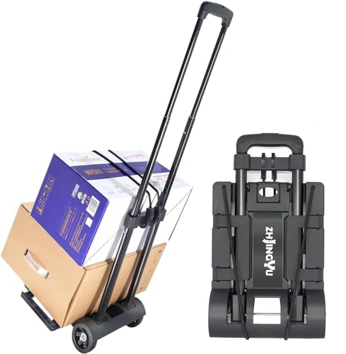 Folding Hand Truck Dolly Cart, Folding Cart Small Dolly with 2 Wheels, - color: 2 Wheel Iron