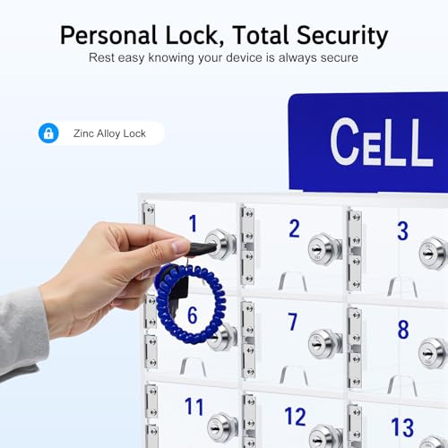 30 Slots Cell Phone Locker Box, Acrylic Cell Phone Storage Cabinet with Individual Key Locks Desktop & Wall Mounted Phone Organizer for Office School Factory - size: 30-Slot Acrylic