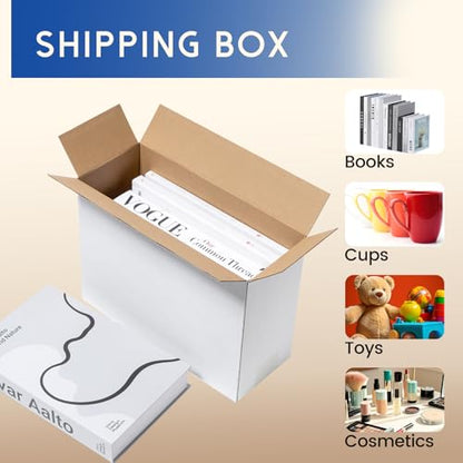 Mefleet 12x5x9" Shipping Boxes 50 Pack Corrugated Cardboard Box White - size: 12x5x9 inches (50 Pack)